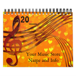 Calendrier de l'entreprise du magasin de musique