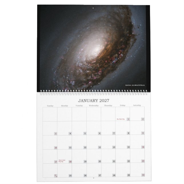 Calendrier de l'espace de galaxie de Hubble (Jan 2027)