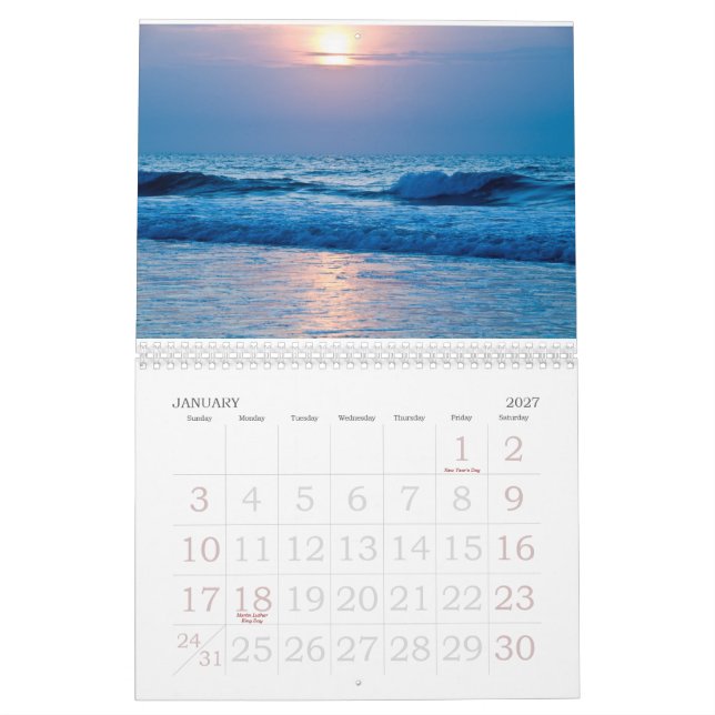 Calendrier de levers de soleil (Jan 2027)