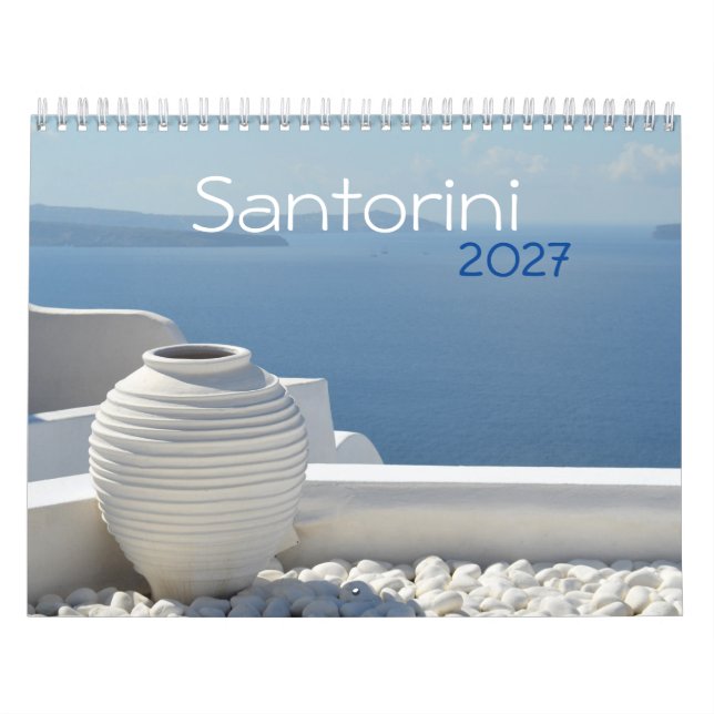 Calendrier de l'île grecque de Santorin 2026 (Protection)
