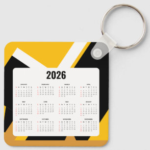 Calendrier de l'immobilier porte-clés 2026 Noir