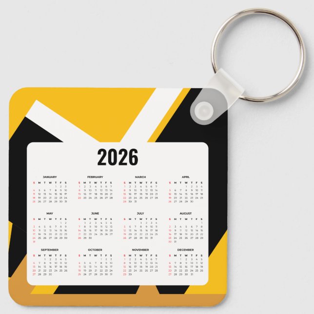 Calendrier de l'immobilier porte-clés 2026 | Noir  (Dos)