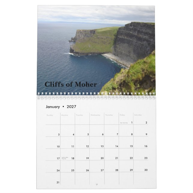 Calendrier de l'Irlande 2010 (Jan 2027)