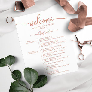 Calendrier de l'itinéraire du week-end de mariage 