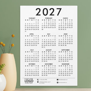 Calendrier de logo d'entreprise moderne de base 20