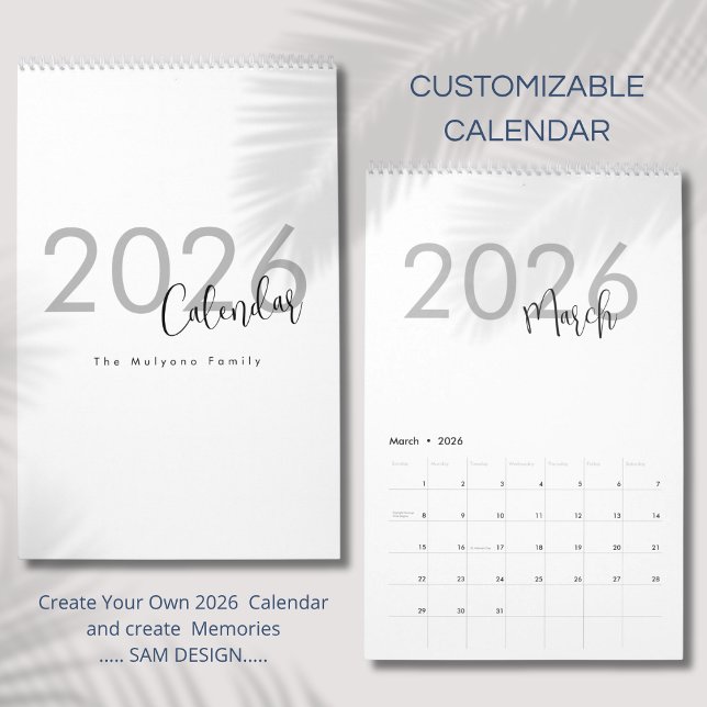 Calendrier de Luxe Simple Design (Créateur téléchargé)