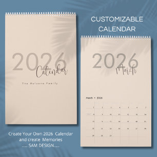 Calendrier de Luxe Simple Design