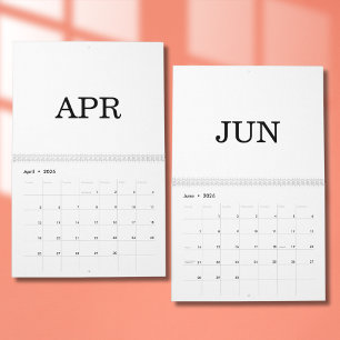 Calendrier de Luxe Simple Design