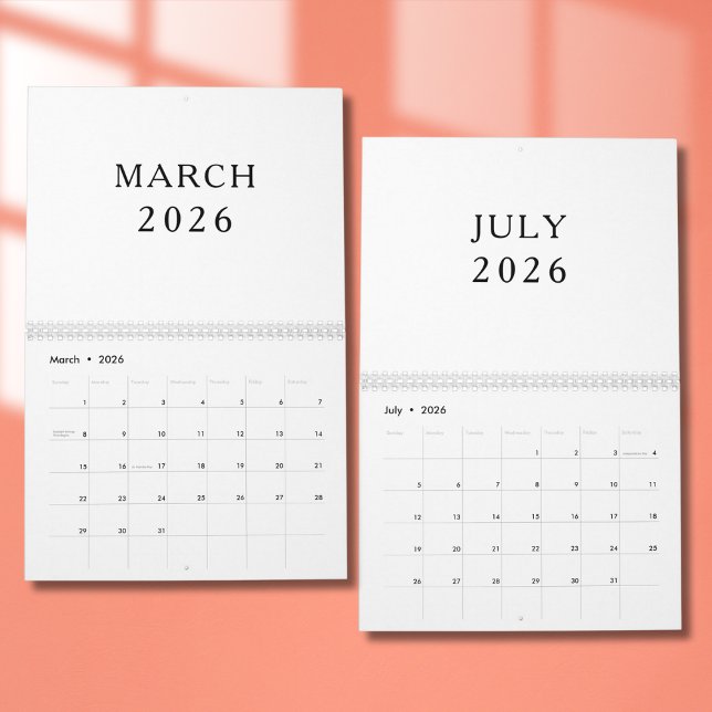 Calendrier de Luxe Simple Design (Créateur téléchargé)