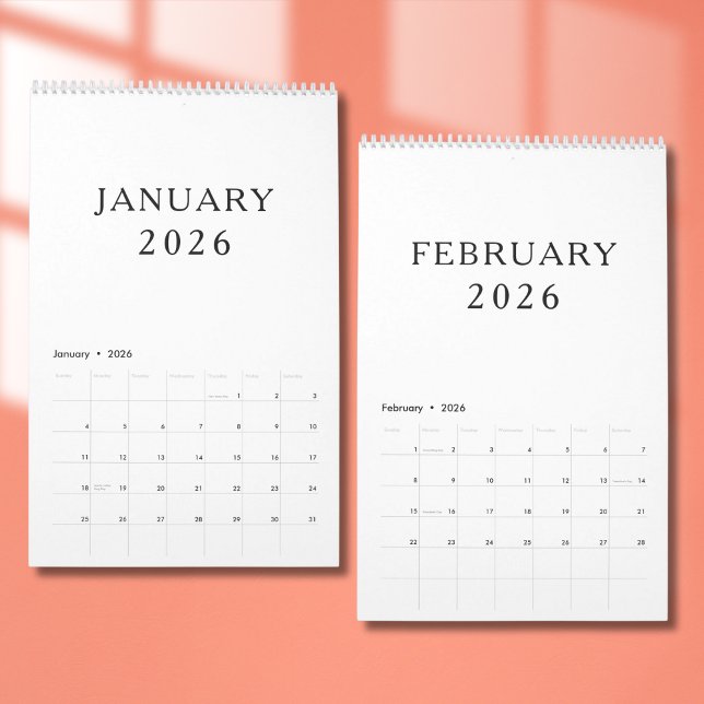 Calendrier de Luxe Simple Design (Créateur téléchargé)