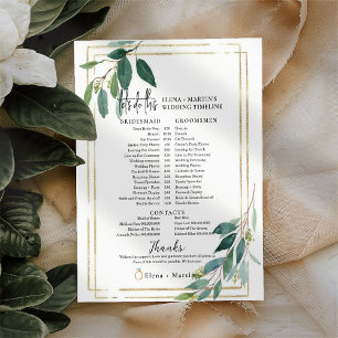 Calendrier de mariage avec texte de script de verd