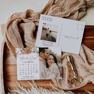 Calendrier de mariage d'automne, carte postale pho