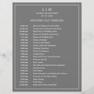 Calendrier de mariage élégant et simple avec monog