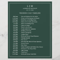 Calendrier de mariage simple avec monogramme en ve