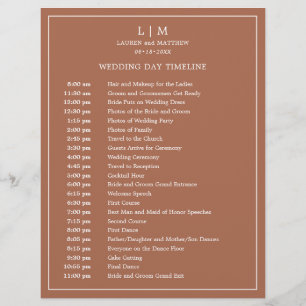 Calendrier de mariage simple en terre cuite avec m