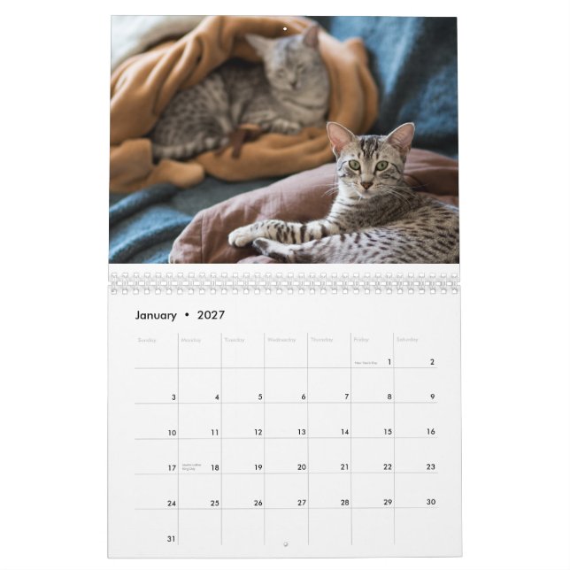 Calendrier de Mau de 2015 Egyptiens : Chats du (Jan 2027)