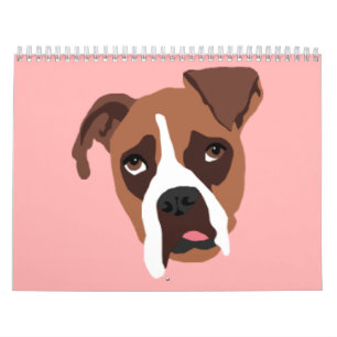 Calendrier de milieu de chien de boxeur