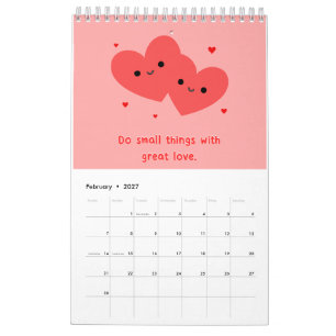 Calendrier de motivation Kawaii affirmations posit