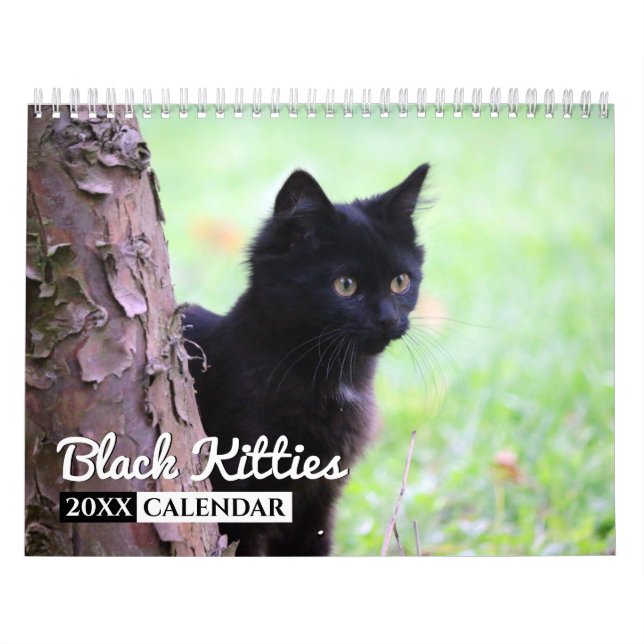 Calendrier de mur photo de Kitties Noires (Protection)
