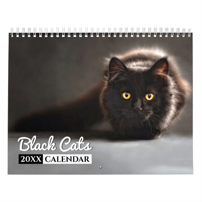 Calendrier de mur photo des chats noirs (Protection)