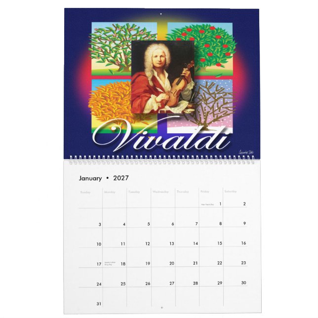 CALENDRIER DE MUSIQUE (Jan 2027)
