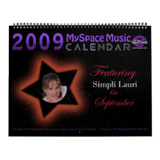 CALENDRIER de MUSIQUE de 2009 MYSPACE comportant