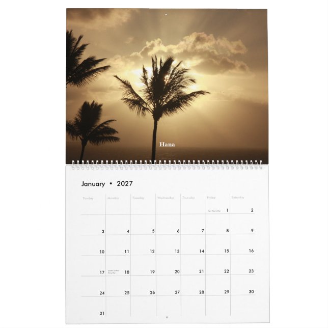 Calendrier de nature de Maui (Jan 2027)