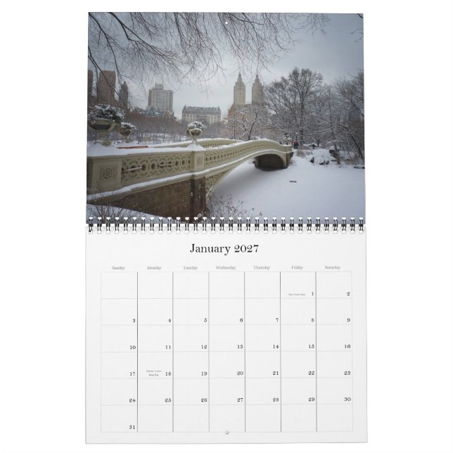 Calendrier de New York City 2013 - beaux paysages (Jan 2027)