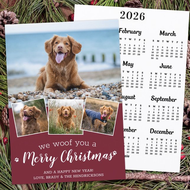 Calendrier de Noël 2025 Photo de Chien Budget Merr (Créateur téléchargé)