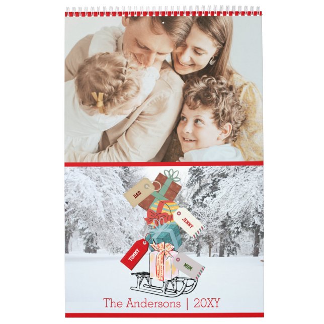 Calendrier de Noël blanc moderne (Protection)