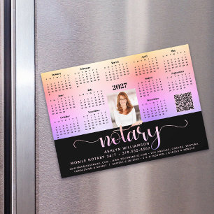 Calendrier de notaire 2027 Magnet aimanté Code QR
