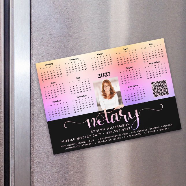 Calendrier de notaire 2027 Magnet aimanté Code QR  (Créateur téléchargé)