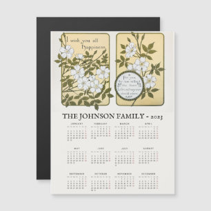 Calendrier de Nouvel An vintage Salutation Carte m