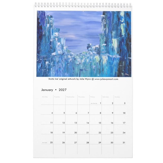 Calendrier de Nouvel Art de Julie Wynn 2026 (Jan 2027)