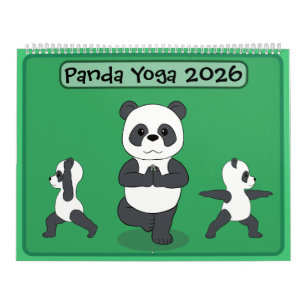 Calendrier de pandas en postures de yoga