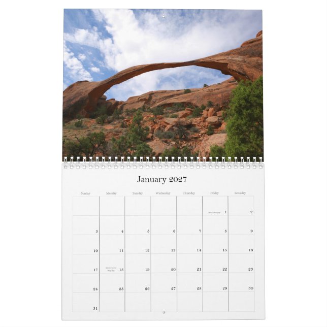 Calendrier de parc national de 2009 voûtes (Jan 2027)