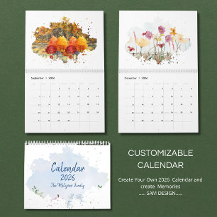 Calendrier de paysage à l'aquarelle 2026 Nature