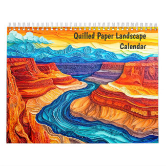 Calendrier de paysage en papier enroulé