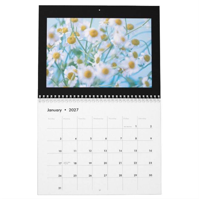 Calendrier de paysages de cascades de plages d'Haw (Jan 2027)