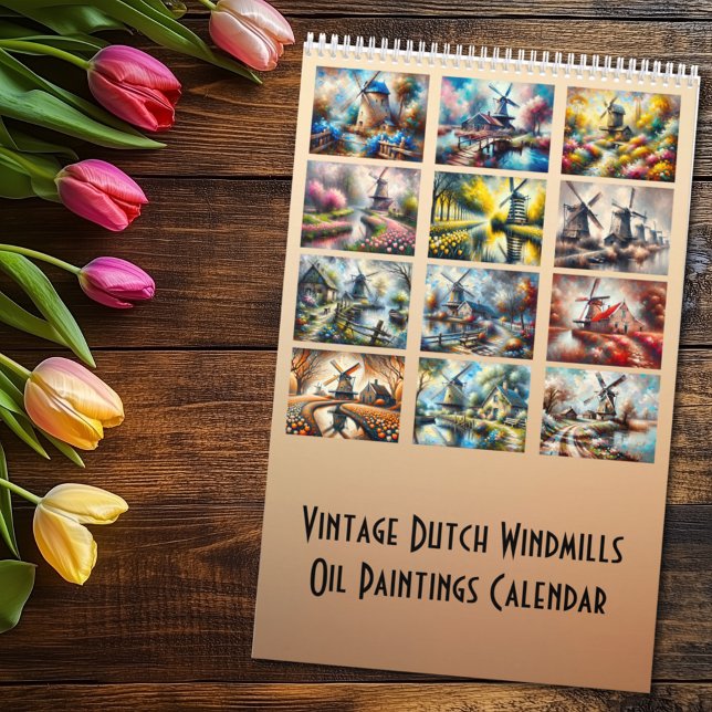 Calendrier de peintures à l'huile de moulins à ven (Créateur téléchargé)