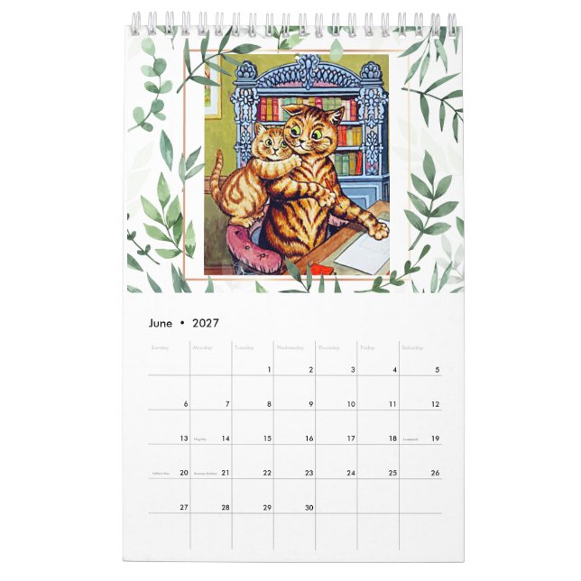 Calendrier de peintures de chats de Louis Wain (Jun 2027)