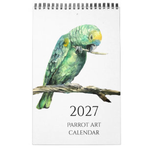 Calendrier de peintures de perroquets