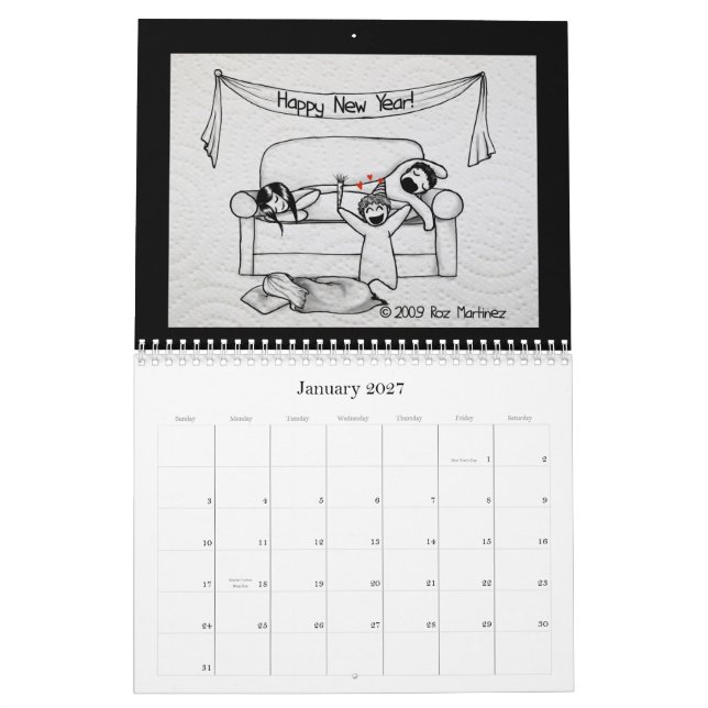 Calendrier de personnes de serviette (Jan 2027)