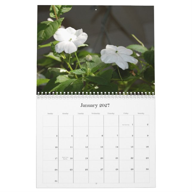 Calendrier de photo de 2008 fleurs (Jan 2027)