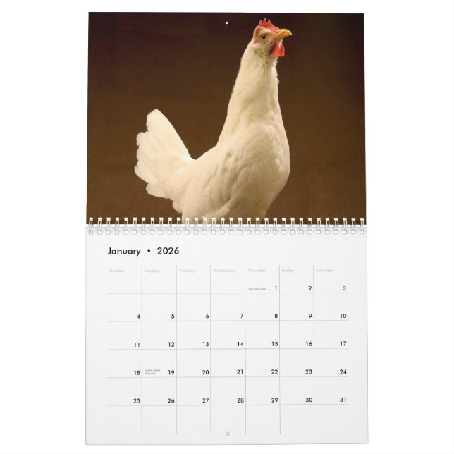 Calendrier de photographie d'animal de ferme (Jan 2026)