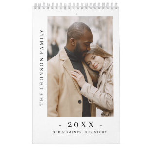 Calendrier de photos de couple moderne minimaliste