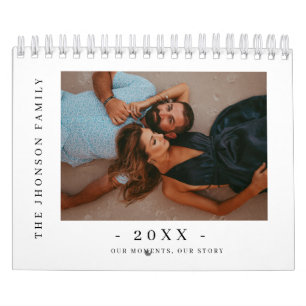 Calendrier de photos de couple moderne minimaliste