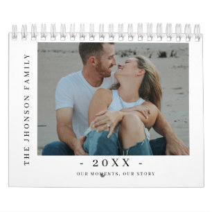 Calendrier de photos de couple moderne minimaliste