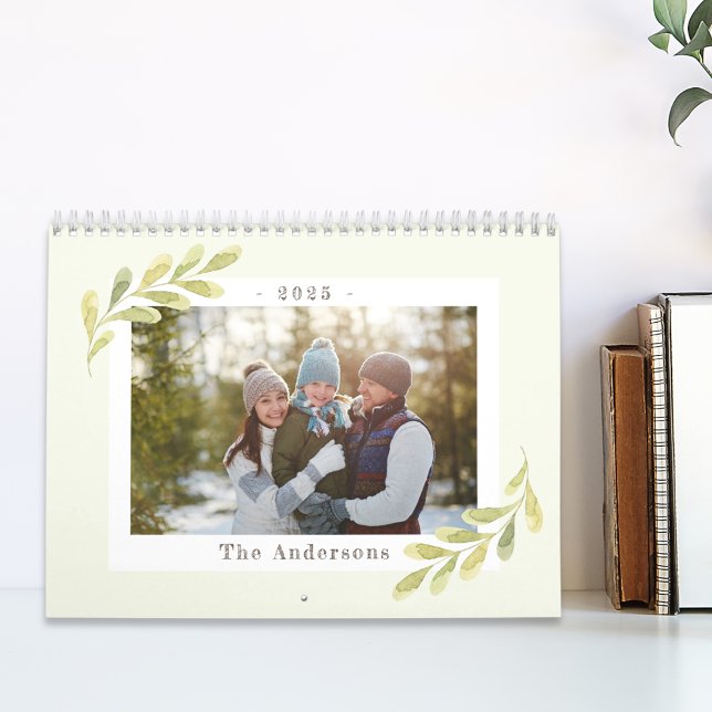 Calendrier de photos de famille à la verdure à l'a (Créateur téléchargé)