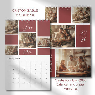 Calendrier de photos de famille élégant 2026